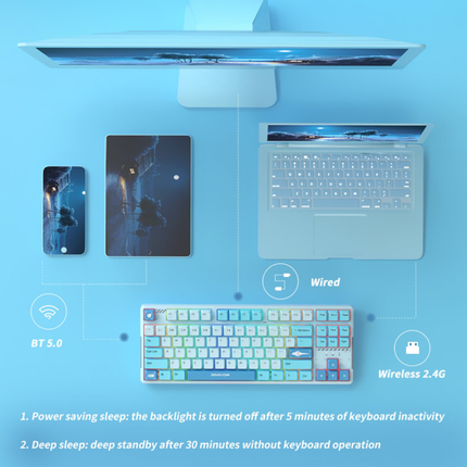 Ajazz DKW400 – Tri-Mode Mechanical Keyboard – Hot-Swappable – 87 Keys