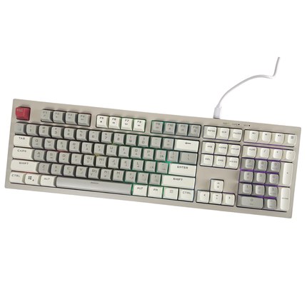 Aigo FG108 – Wired Quiet Mechanical-Feel Keyboard – Colorful Lighting – 108 Keys