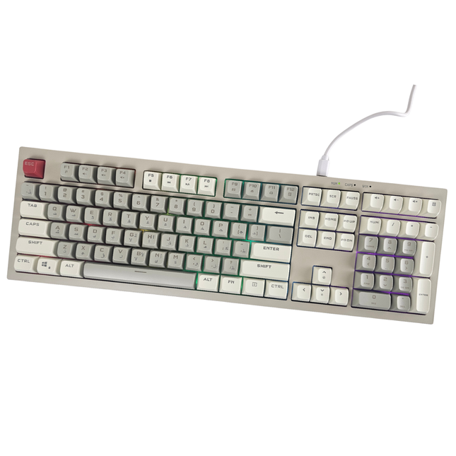 Aigo FG108 – Wired Quiet Mechanical-Feel Keyboard – Colorful Lighting – 108 Keys