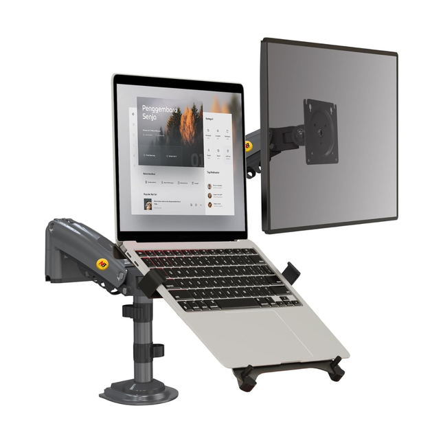 🖥️💻🔥 North Bayou NB H180-FP Dual Arm Monitor & Laptop Mount