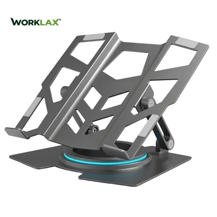 WORKLAX Megatron – Full-Metal Laptop Stand – 360° Rotating Base