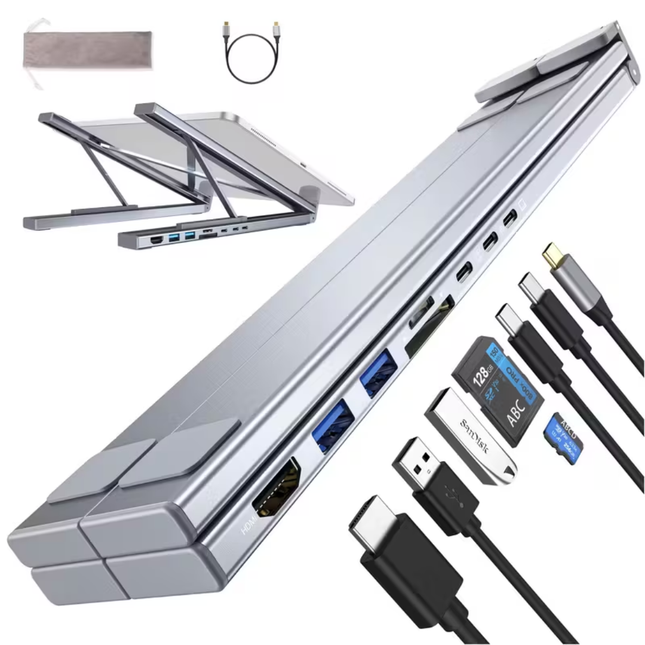 🔌✨Laptop Stand with USB-C Multiport Hub