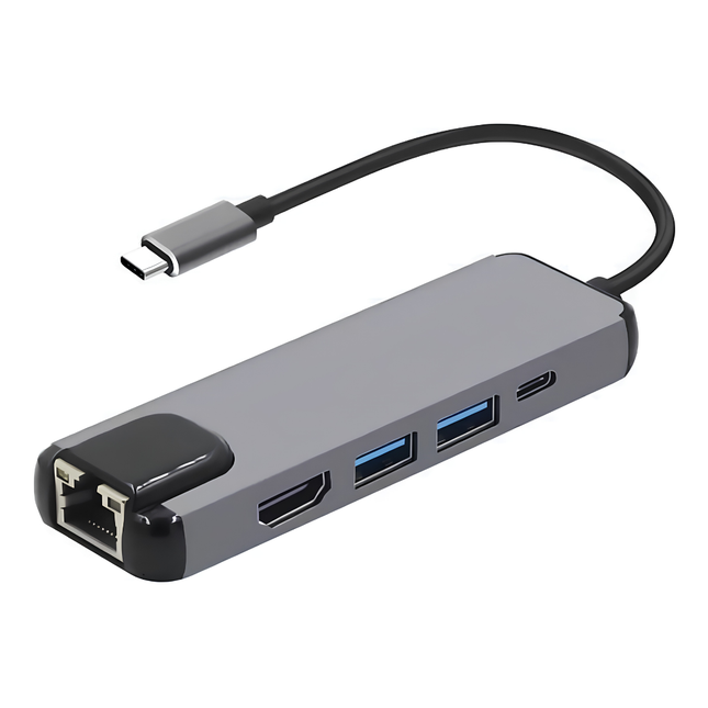 ER-2006 5-in-1 USB-C Hub – 4K HDMI, Gigabit Ethernet & PD