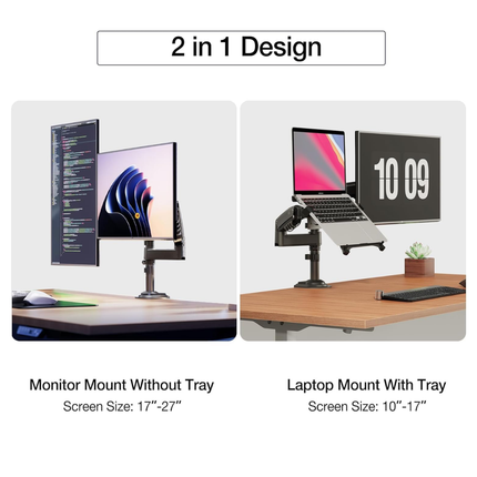 🖥️💻🔥 North Bayou NB H180-FP Dual Arm Monitor & Laptop Mount