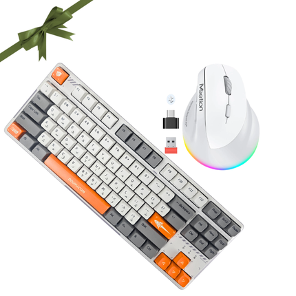Ajazz DKW400 Keyboard + Meetion BTM010R Vertical Mouse Combo