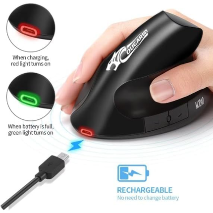 🖱️ COUGAREGY E1900 Vertical Wireless Bluetooth Rechargeable Mouse