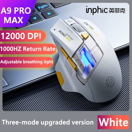 A9 Explorer Wireless Gaming Mouse – Rechargeable RGB Mouse with Bluetooth & 2.4G Connectivity