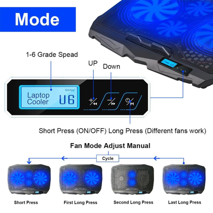 ❄️ Quiet Laptop Cooling Fan for 10–15.6 Inch Laptops