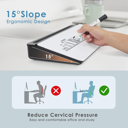 WORKLAX Glass Desktop Whiteboard with Storage