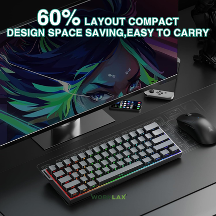 AULA MINI60 HE Pro – Magnetic Gaming Keyboard – Tri-Mode – 8K Polling Rate