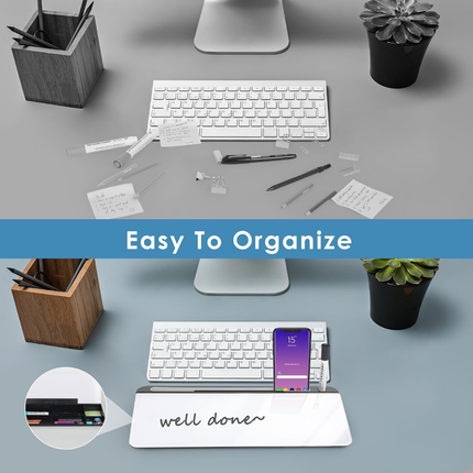 WORKLAX Glass Desktop Whiteboard with Storage