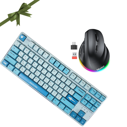 Ajazz DKW400 Keyboard + Meetion BTM010R Vertical Mouse Combo