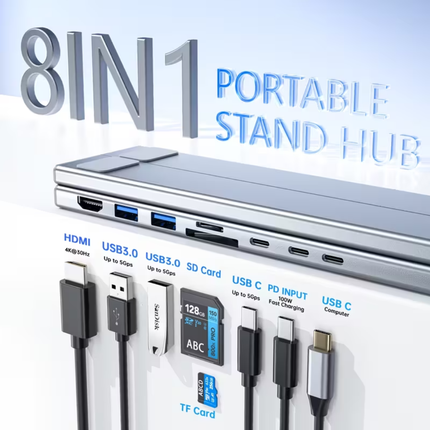 🔌✨Laptop Stand with USB-C Multiport Hub