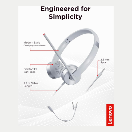 🎧 Lenovo 100 Stereo Headset