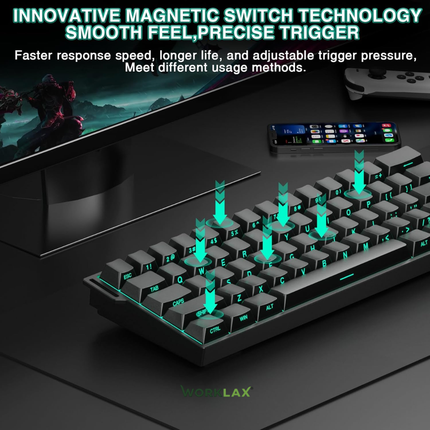 AULA MINI60 HE Pro – Magnetic Gaming Keyboard – Tri-Mode – 8K Polling Rate