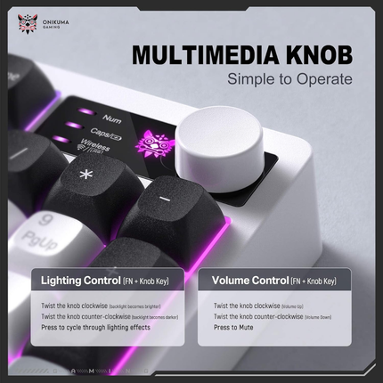 ONIKUMA MT902 – Quiet Tri-Mode Keyboard – RGB Lighting – 95 Keys [EN]
