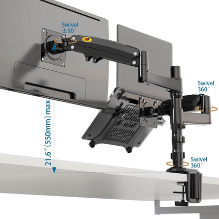 🖥️💻🔥 North Bayou NB H180-FP Dual Arm Monitor & Laptop Mount