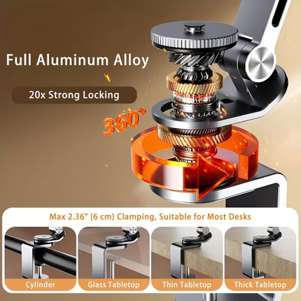 📱✨ 360° Mechanical Rotation Phone & Tablet Stand