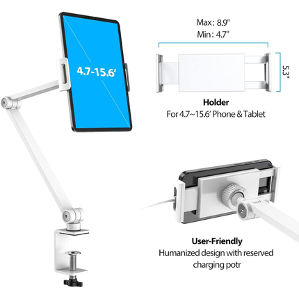 WORKLAX FlexArm 360 – Adjustable Tablet & Portable Phone Stand – Up to 15.6″