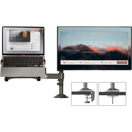 🖥️💻🔥 North Bayou NB H180-FP Dual Arm Monitor & Laptop Mount