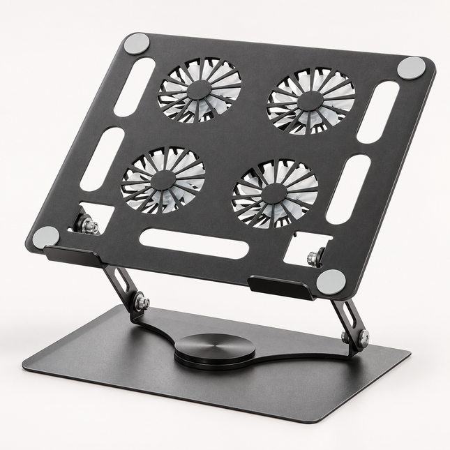 WORKLAX YL-912 – Metal Laptop Cooling Stand – 4 Fans – 360° Rotation